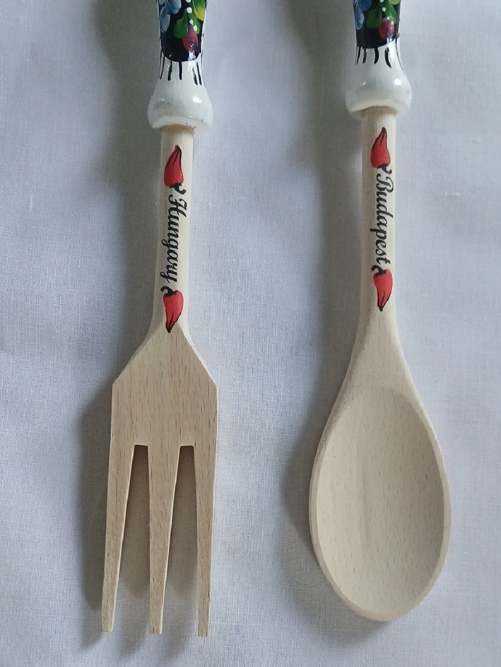 Hand-Painted Floral Fork - Spoon Souvenirs Hungary Budapest Out Of Box New
